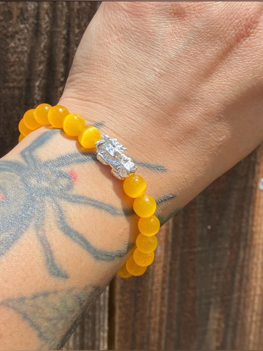 NWT Orange Cat’s Eye Pixiu Bracelet 65ctw | Sterling Silver | Archive Set
